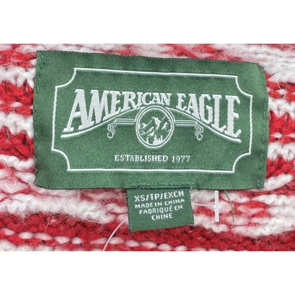 American Eagle AE Fair Isle Knit Pullover Cropped‎ Sweater Sz XS Winter Boho